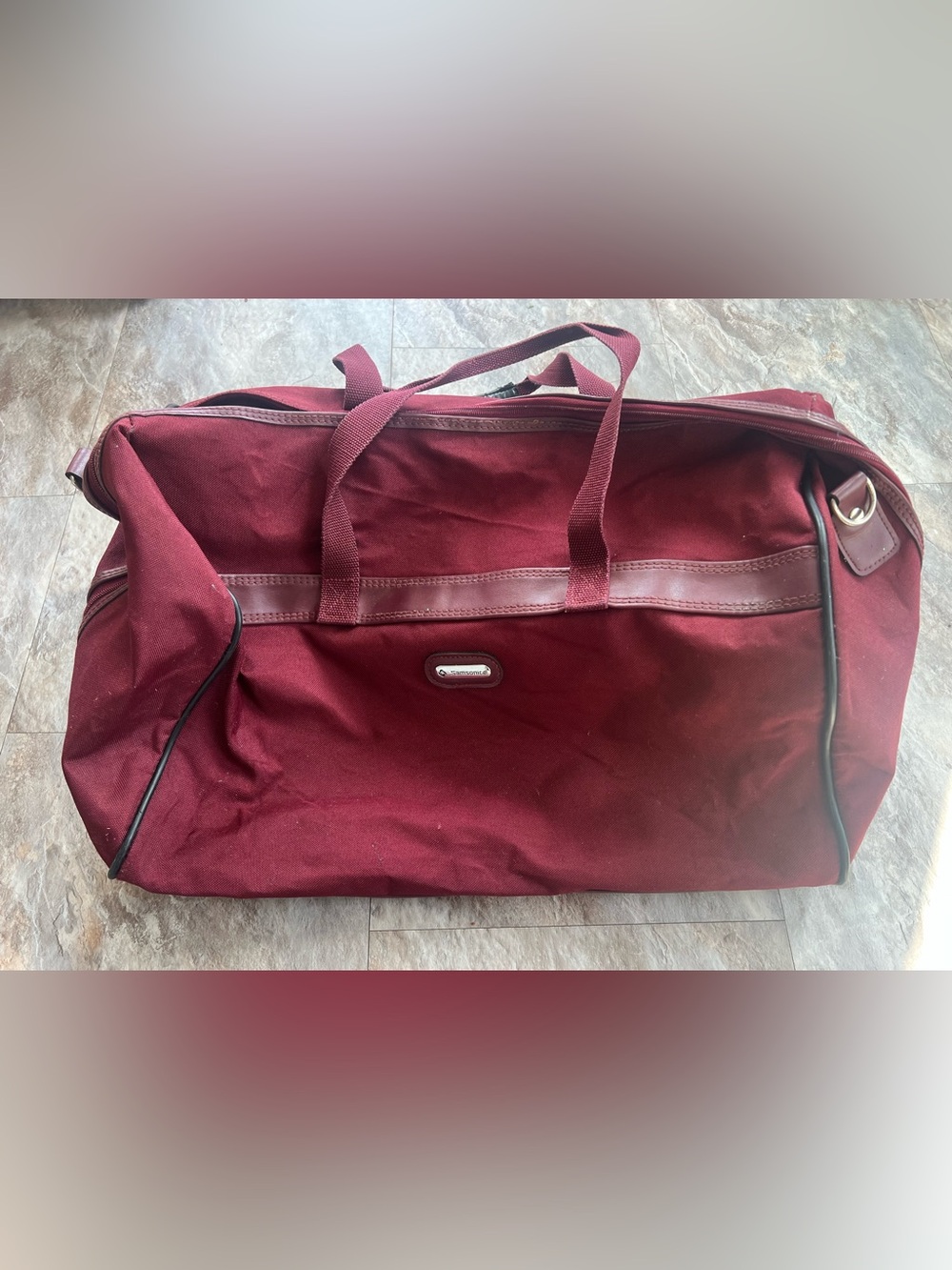 Vintage Samsonite Carry On Luggage Carry On Bag Tote Duffel Travel Bag Maroon